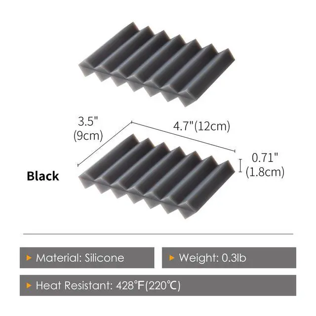 Alt view image 3 of 6 - Paint Brushes Holders, 2 Pack, Zigzag Soap Dish, Soap Holder for Watercolor Paintbrush, Bathroom, Black