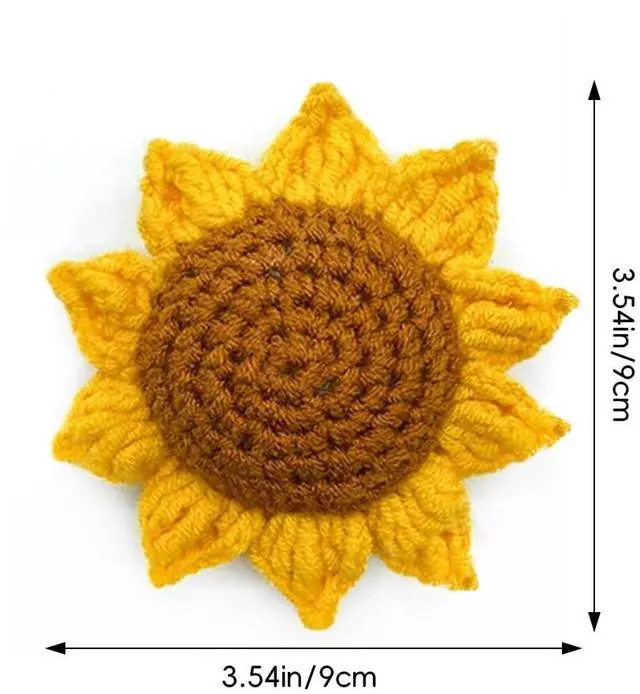 Alt view image 2 of 5 - Sunflower Pin Cushion, Handmade Knitted Pincushions, Cute Pin Cushions Needle Holders for Sewing Quilting Accessory, DIY Crafts or Patchwork Decor