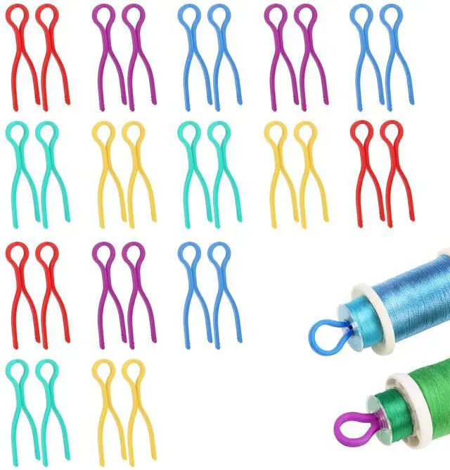 Main image of 10Pcs Plastic Bobbin Thread Holders-5 Colors Bobbin Clips for Sewing Machine Quilting,Perfect for Matching Bobbin Threads with Spools (10)