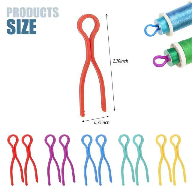 Alt view image 2 of 7 - 10Pcs Plastic Bobbin Thread Holders-5 Colors Bobbin Clips for Sewing Machine Quilting,Perfect for Matching Bobbin Threads with Spools (10)