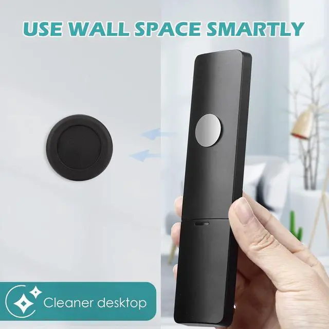 Alt view image 3 of 7 - 5 Pack N52 High Magnetic Remote Control Holder Wall Mount Holders Hole-Free Phone Charging Organizer Storage Containers For Home Office School Supply Storage.(Black Enhanced version)