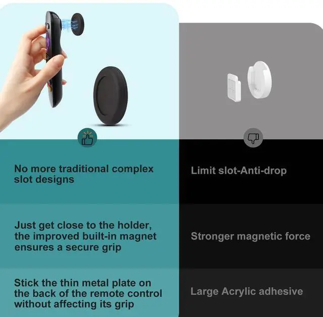 Alt view image 7 of 7 - 5 Pack N52 High Magnetic Remote Control Holder Wall Mount Holders Hole-Free Phone Charging Organizer Storage Containers For Home Office School Supply Storage.(Black Enhanced version)