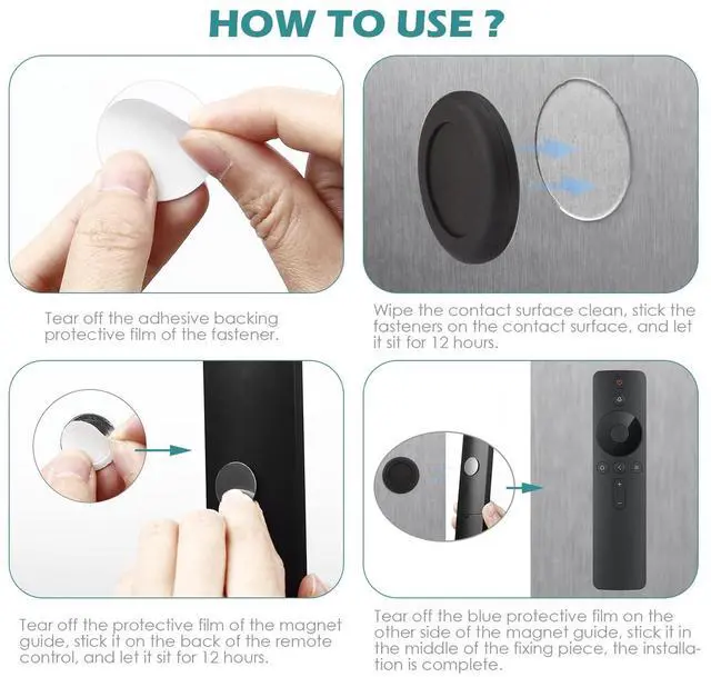 Alt view image 5 of 7 - 5 Pack N52 High Magnetic Remote Control Holder Wall Mount Holders Hole-Free Phone Charging Organizer Storage Containers For Home Office School Supply Storage.(Black Enhanced version)