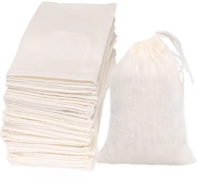 Main image of Limko Cotton Bags Muslin Bags Sachet Bag for Home Supplies (4x6 Inch 10 Pack)