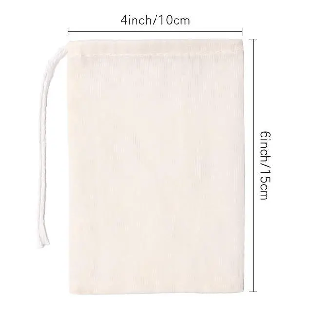 Alt view image 2 of 6 - Limko Cotton Bags Muslin Bags Sachet Bag for Home Supplies (4x6 Inch 10 Pack)
