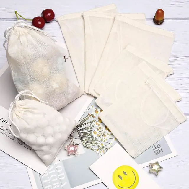 Alt view image 5 of 6 - Limko Cotton Bags Muslin Bags Sachet Bag for Home Supplies (4x6 Inch 10 Pack)