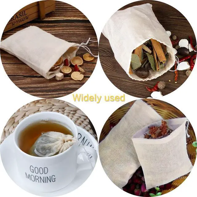 Alt view image 6 of 6 - Limko Cotton Bags Muslin Bags Sachet Bag for Home Supplies (4x6 Inch 10 Pack)