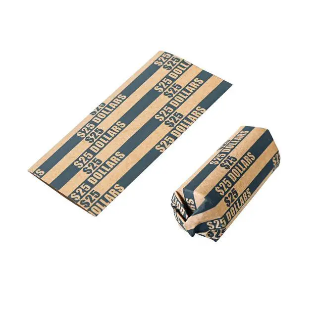 Alt view image 5 of 7 - 105 Pcs Striped Flat Coin Wrappers Dollars Rolls, Black | ABA standard, heavy-duty kraft paper, easy to use, for banks, retail & offices