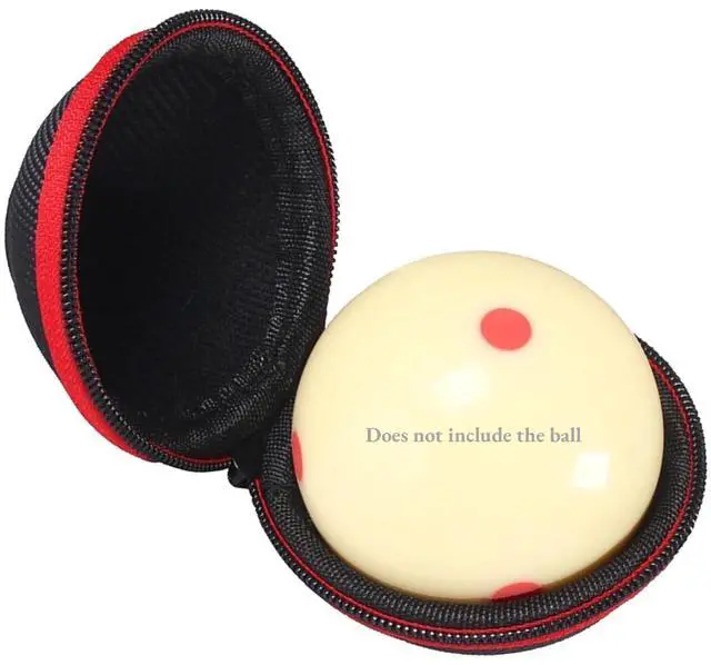 Main image of OUKENS Billiards Storage Box, Red/Black Clip On Cues Ball Case Holder Strap Design Circle Storage Bag Training Billiards Supplies for Attaching Cue Balls Pool Balls