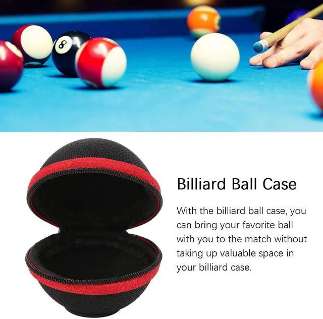 Alt view image 4 of 7 - OUKENS Billiards Storage Box, Red/Black Clip On Cues Ball Case Holder Strap Design Circle Storage Bag Training Billiards Supplies for Attaching Cue Balls Pool Balls