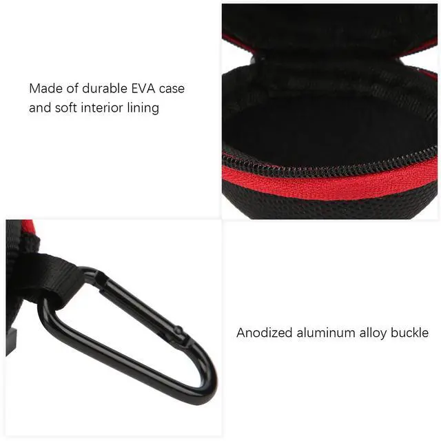Alt view image 5 of 7 - OUKENS Billiards Storage Box, Red/Black Clip On Cues Ball Case Holder Strap Design Circle Storage Bag Training Billiards Supplies for Attaching Cue Balls Pool Balls