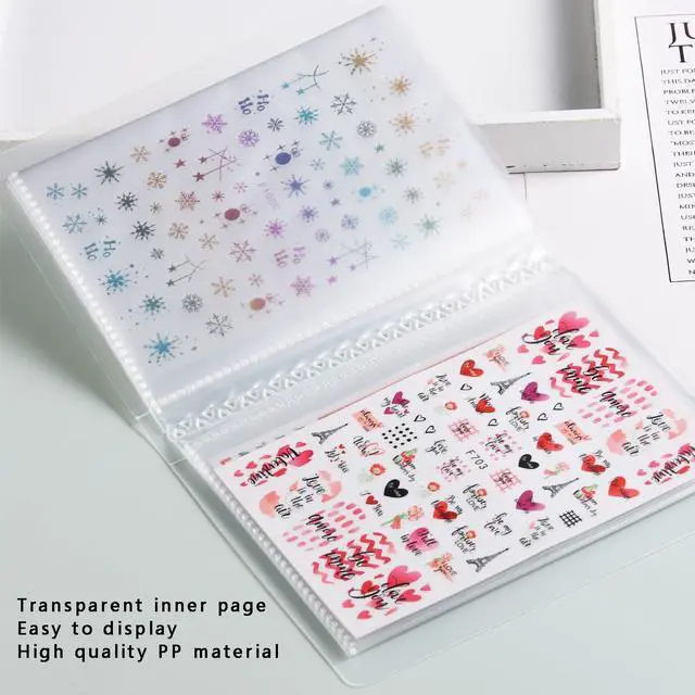 Alt view image 3 of 7 - 1Pcs 40 Slots Transparent Nail Stickers Storage Book Album | Organizer for Nail Decals Collecting Empty Display Book Collecting Holder Binder Case Sticker Storage Case DIY Nail Tools