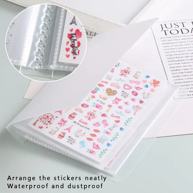 Alt view image 4 of 7 - 1Pcs 40 Slots Transparent Nail Stickers Storage Book Album | Organizer for Nail Decals Collecting Empty Display Book Collecting Holder Binder Case Sticker Storage Case DIY Nail Tools