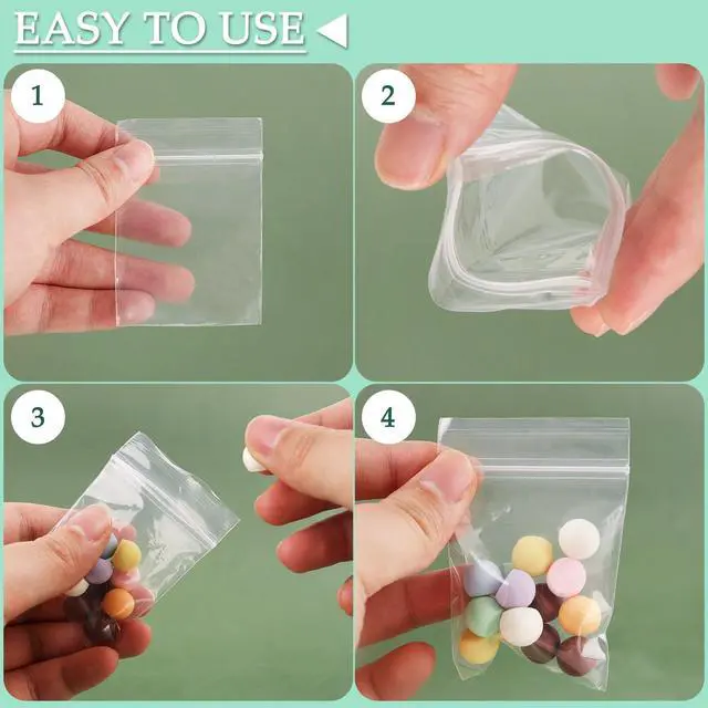 Alt view image 4 of 5 - 100 Pack 3.15" x 4.72" Plastic Bags, Resealable Zipper Clear Plastic Bags for Jewelry, Clear Storage Poly Bag for Package, Candy, Pill
