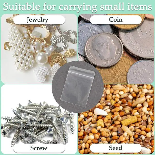 Alt view image 5 of 5 - 100 Pack 3.15" x 4.72" Plastic Bags, Resealable Zipper Clear Plastic Bags for Jewelry, Clear Storage Poly Bag for Package, Candy, Pill