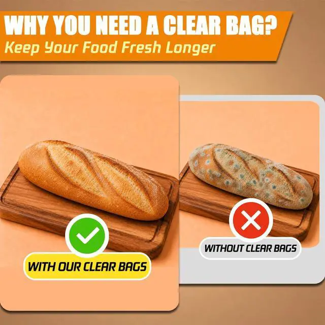 Alt view image 7 of 7 - 32 Clear Bread Bags With 50 Ties, Zero BPA, Easy Open, for Homemade Bread Sourdough, Plastic Storage Bags, for |a Loaf, Sandwich, Cookies, Pans, Loaves, Give as Gift, Short-Term Freezer|