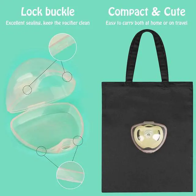 Alt view image 5 of 7 - Pacifier Case, Pacifier Holder Case, Pacifier Container for Travel, BPA Free,Transparent Pink, 4 Pack