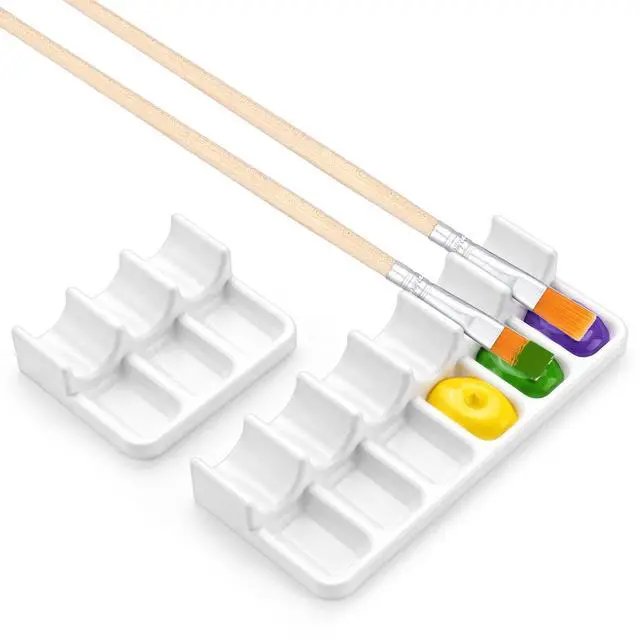 Main image of Heclia 6 Slots Paint Brush Holder Watercolor Acrylic Painting Supplies | 2 Pack Artist Brush Holder, Portable Paintbrush Storage, Caddy Organizer Stands, for Oil, Painting Accessories