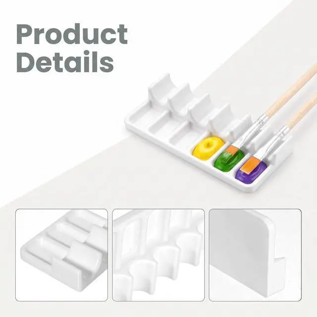 Alt view image 3 of 7 - Heclia 6 Slots Paint Brush Holder Watercolor Acrylic Painting Supplies | 2 Pack Artist Brush Holder, Portable Paintbrush Storage, Caddy Organizer Stands, for Oil, Painting Accessories