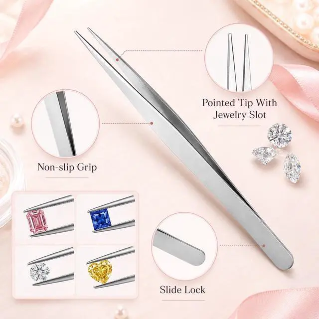 Alt view image 4 of 7 - 30 PCS Rhinestone Picker Tool Diamond Art Painting Accessories | Set includes Diamond Art Pens, Sleeves, Tweezers, Clay and Storage Tray, Suitable for DIY Nail Art Craft Crystals Charms
