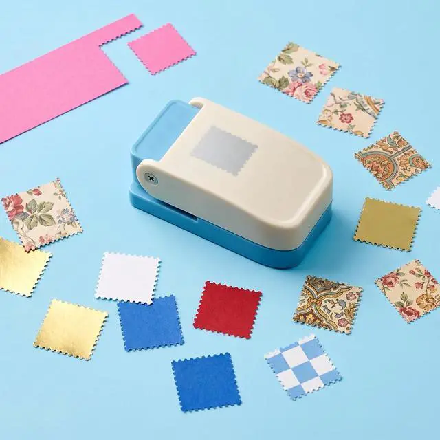 Alt view image 7 of 7 - 1X0.8inch Stamp Puncher, Rectangular Postage Stamp, Silver | Stamps Shaped Cutter Lever Action Stamp Punches for Crafting Scrapbooking DIY Card Making Arts Crafts Supplies