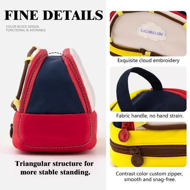 Alt view image 3 of 6 - CICIMELON Large Capacity Pencil Case, Cute Aesthetic Pencil Pouch with 3 Compartments, Big Pencil Bag Organizer for School Supplies, Pen Holder for Kids, Girls, Boys, Students