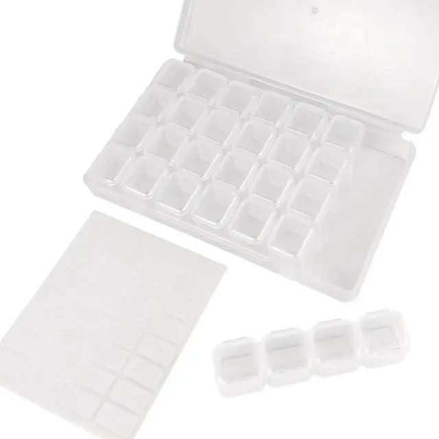 Main image of 1 Pack,28 Grids, Painting Bead Storage Containers, Arts Crafts Storage Boxes, Includes Label Sticker (1)