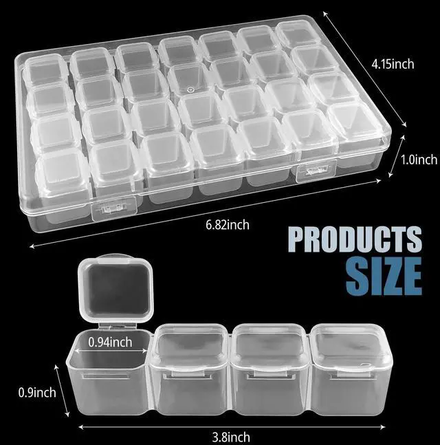 Alt view image 2 of 7 - 1 Pack,28 Grids, Painting Bead Storage Containers, Arts Crafts Storage Boxes, Includes Label Sticker (1)