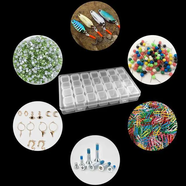 Alt view image 5 of 7 - 1 Pack,28 Grids, Painting Bead Storage Containers, Arts Crafts Storage Boxes, Includes Label Sticker (1)