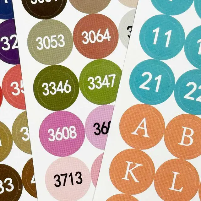 Alt view image 6 of 6 - Label Stickers for Diamond Art Storage Kits Boxes,576 Color Number Letters Symbols StickersCross Stitch Supplies Diamond Painting Accessories with Blank Label and WaxRound1 Set