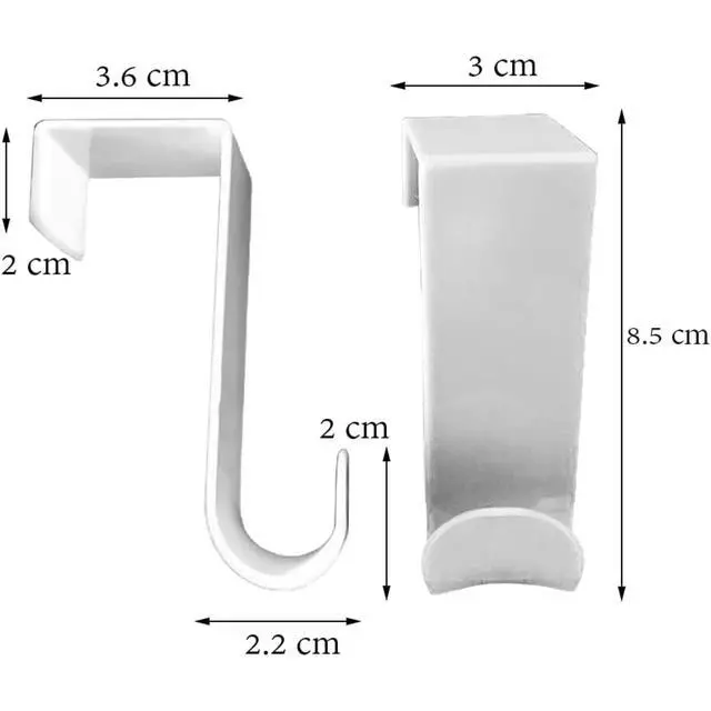 Alt view image 2 of 7 - Over The Door Hooks Hangers, Laundry Hanger White Plastic 2 Pack Coats Towels Clothes,White