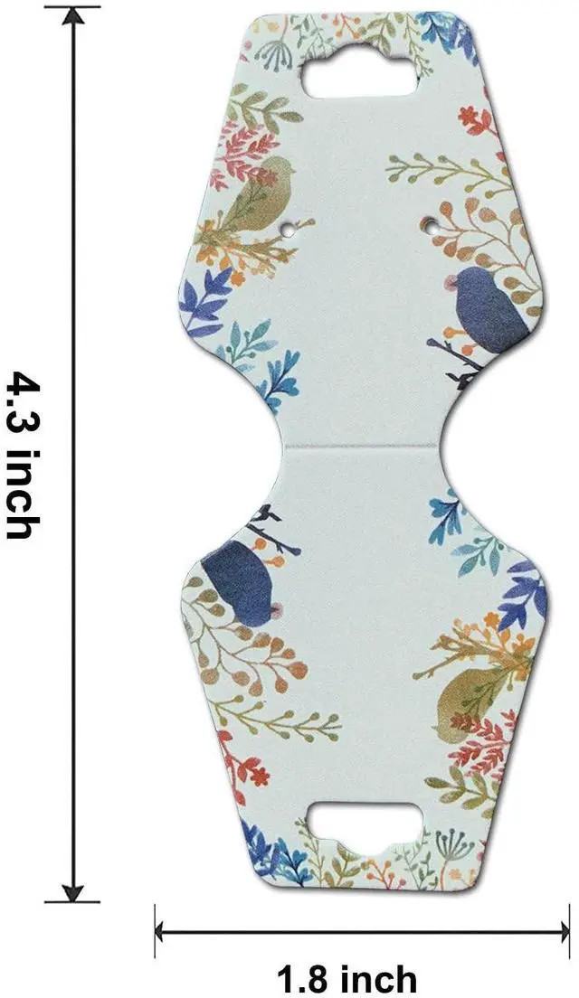 Alt view image 3 of 6 - 50 Pieces Necklace Display Cards, Jewelry Display Cards, Bracelet Display Cards, Hair Ties Display Cards, DIY Jewelry Making Display Packaging (Flowers)