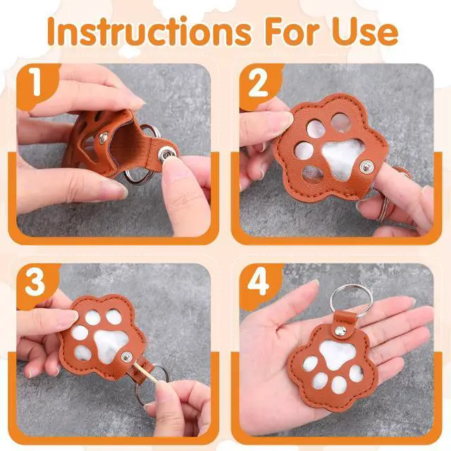 Alt view image 5 of 7 - 6 Pcs Pet Hair Storage Keychain, Pet Hair Keychain and Hair Keepsake | Portable Cute Paw Shaped Fur Keepsake Key Chain for Backpacks, Pet Lovers Commemorative Gifts