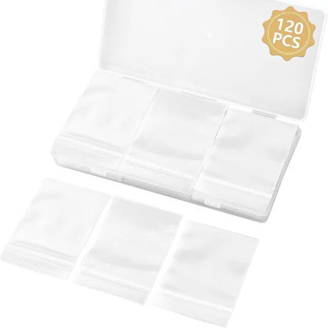 Main image of 120 PCS Small Plastic Bags for Jewelry, 2" x 2.76" 2.4 Mil Thick | Resealable | Clear Poly Baggies | Mini Zip Bags | For Small Business, Storage, Gifts, Candy, Screws