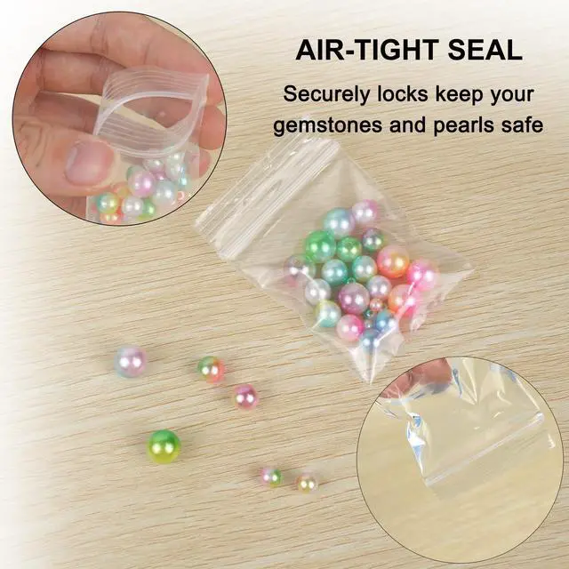 Alt view image 6 of 6 - 120 PCS Small Plastic Bags for Jewelry, 2" x 2.76" 2.4 Mil Thick | Resealable | Clear Poly Baggies | Mini Zip Bags | For Small Business, Storage, Gifts, Candy, Screws