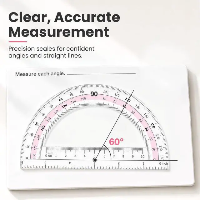 Alt view image 4 of 7 - Lockable Compass and Protractor Set, Compass Drawing Tool Metal Legs | 6" Clear Protractor for Students, Compass with Refill Leads, Geometry Set Kit for Math, Drafting, Homework, Classroom, Blue