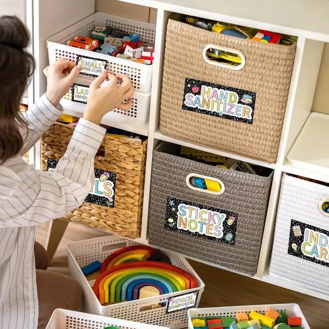 Alt view image 7 of 7 - 54PCS Classroom Toolbox Label Classroom Decor Self-Adhesive Composition Toolbox Sticker Black and White Tool Box Storage Decal Composition Organizer Container Decor for Back to School Teacher Supplies