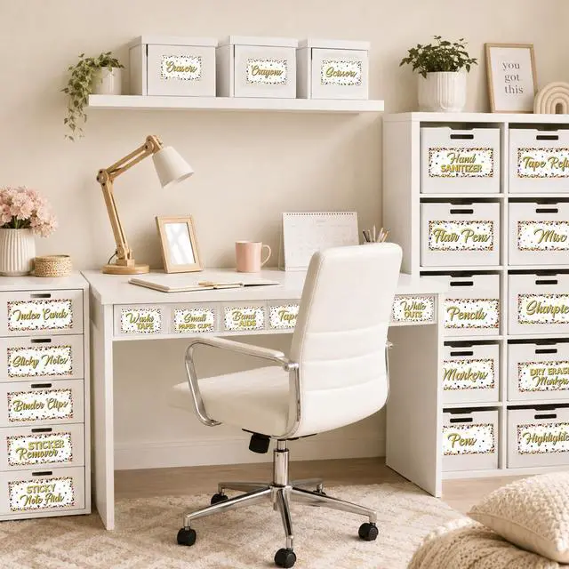 Alt view image 6 of 7 - 54Pcs Classroom Toolbox Labels Classroom Decoration Confetti Self-Adhesive Toolbox Sticker Confetti Tool Box Storage Decal Colorful Organizer Container Decor for Back to School Teacher Supplies