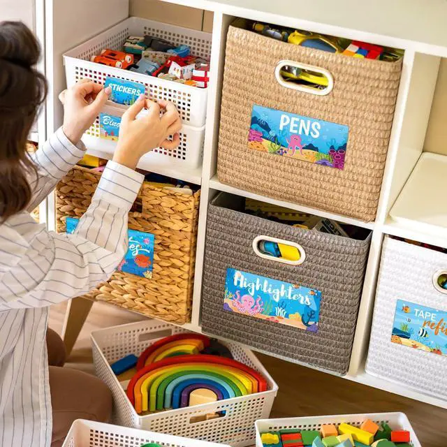 Alt view image 7 of 7 - 54 Pcs Teacher Classroom Supplies Toolbox Labels Set Ocean Theme Classroom Decorations Self-Adhesive Toolbox Stickers Under the Sea Tool Box Storage Decals Organizer Container Decor for Back to School