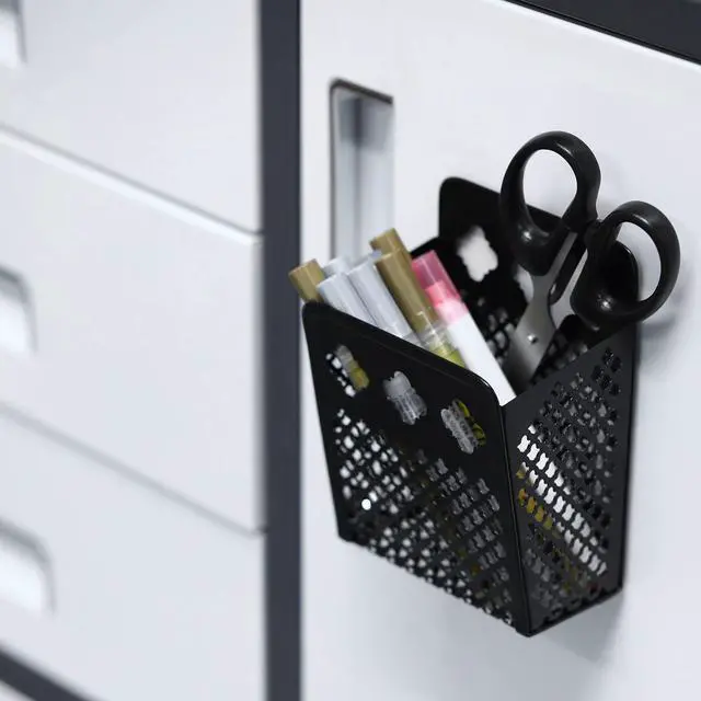 Alt view image 3 of 7 - Magnetic Pencil Holder - Magnetic Locker Organizer | Pen Holder Locker Accessories for School and Office (1 Pack Black)