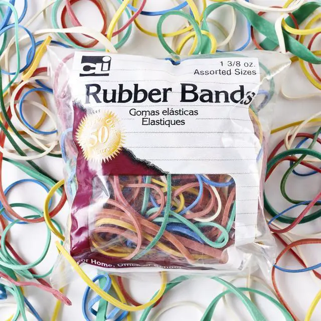 Alt view image 2 of 2 - Rubber Bands, 1 3/8 Ounce Bags, Assorted Sizes/Colors (56385)