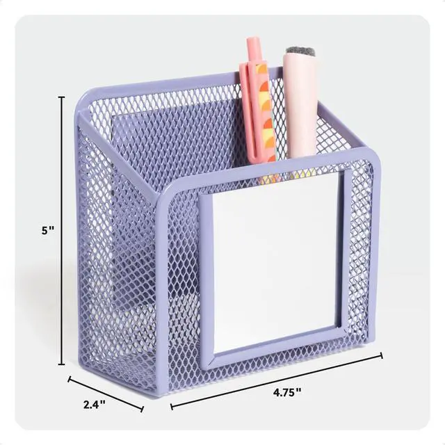 Alt view image 2 of 7 - Magnetic Locker Cup with Mirror, Magnetic Pencil Holder, Purple
