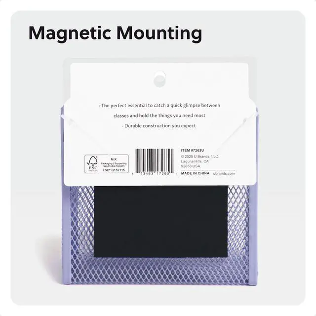 Alt view image 4 of 7 - Magnetic Locker Cup with Mirror, Magnetic Pencil Holder, Purple
