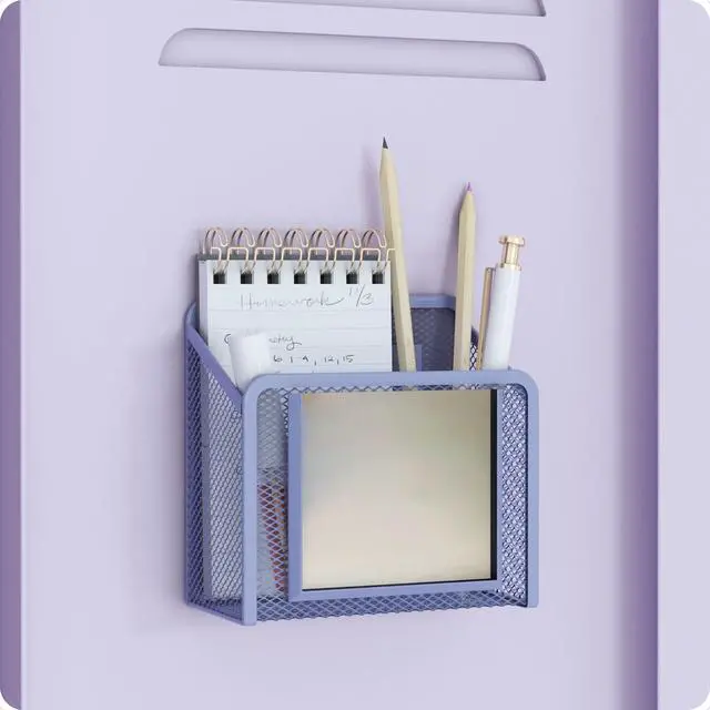 Alt view image 5 of 7 - Magnetic Locker Cup with Mirror, Magnetic Pencil Holder, Purple
