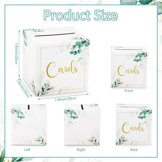Alt view image 2 of 7 - Wedding Card Box Party Favors Post Box Cardboard Receiving Money Box Holder for Wedding Reception, Baby Shower Table Centerpiece Decorations Supplies