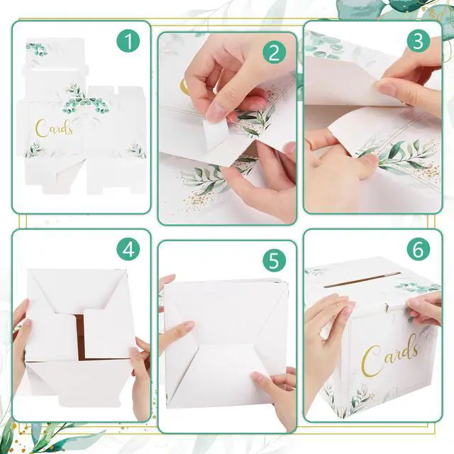 Alt view image 6 of 7 - Wedding Card Box Party Favors Post Box Cardboard Receiving Money Box Holder for Wedding Reception, Baby Shower Table Centerpiece Decorations Supplies