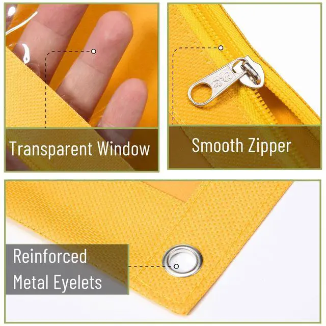 Alt view image 4 of 6 - Pencil Pouch for 3 Ring Binder, 2 Pack, 10"x6.75", Smooth Zipper | Clear Window, Large Capacity Pencil Case with 3 Reinforced Grommets for School, Office, Supplies Storage