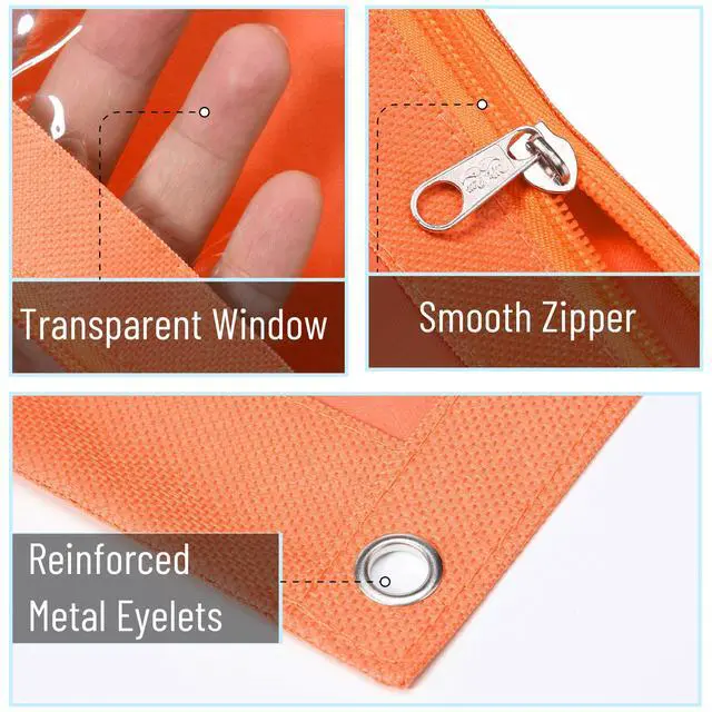 Alt view image 4 of 6 - Pencil Pouch for 3 Ring Binder, 2 Pack, 10"x6.75", Smooth Zipper | Clear Window, Large Capacity Pencil Case with 3 Reinforced Grommets for School, Office, Supplies Storage