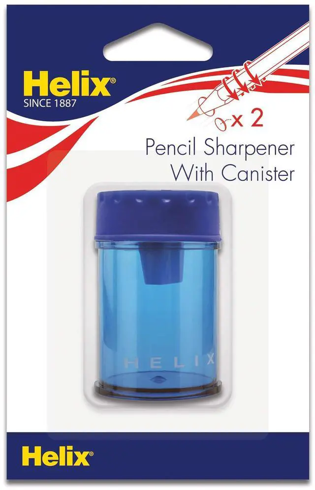 Main image of Canister 2 Hole Pencil Sharpener, Assorted Colors (17087) | School Supplies - Office Desk Accessory - Easy to Empty Shavings - Dual Size Receptacle - For Students and Teachers