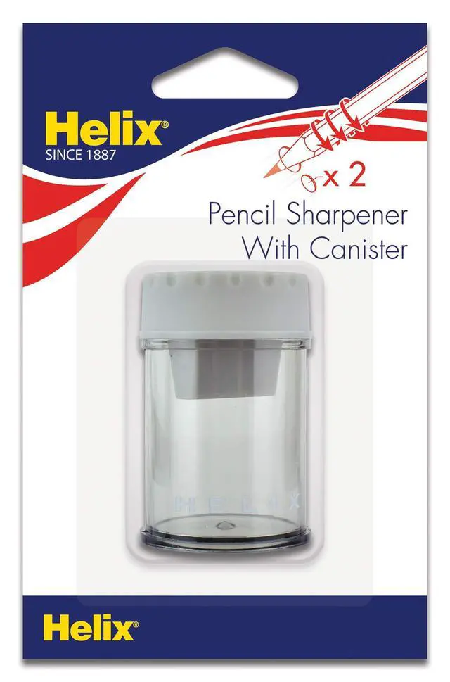 Alt view image 2 of 7 - Canister 2 Hole Pencil Sharpener, Assorted Colors (17087) | School Supplies - Office Desk Accessory - Easy to Empty Shavings - Dual Size Receptacle - For Students and Teachers